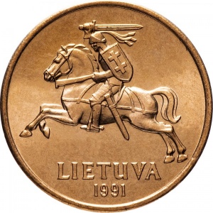 Аверс монеты Литва, 50 центов, 1991