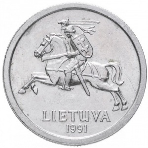 Аверс монеты Литва, 1 лит, 1991