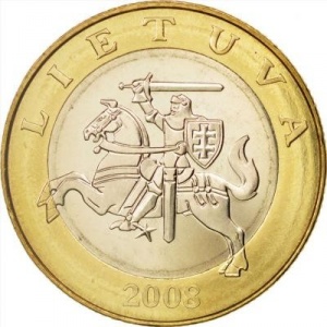 Аверс монеты Литва, 2 лита, 1998-2014