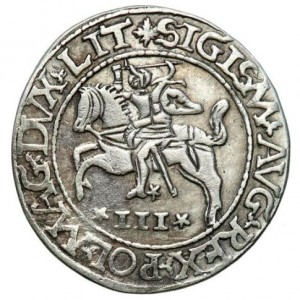 Аверс монеты Литва, 3 гроша, 1565-1566