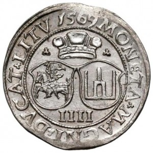 Реверс монеты Литва, 4 гроша, 1565-1569