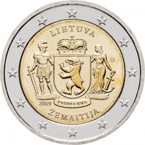 Аверс монеты Литва, 2 евро, 2019, Жемайтия