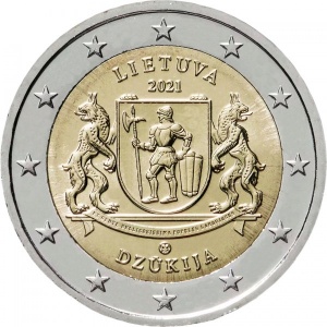 Аверс монеты Литва, 2 евро, 2021, Дзукия