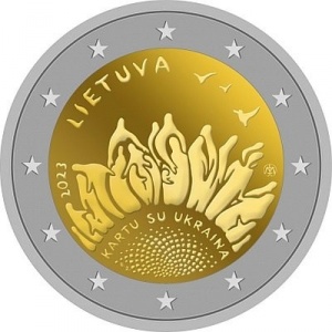 Аверс монеты Литва, 2 евро, 2023, Вместе с Украиной