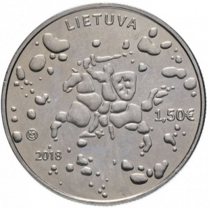 Аверс монеты Литва, 1½ евро, 2018, Традиционные праздники Литвы - Иван Купала