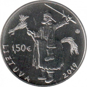 Аверс монеты Литва, 1½ евро, 2019, Традиционные Литовские праздники - Марди Гра