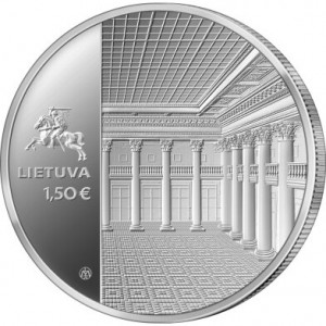 Аверс монеты Литва, 1½ евро, 2022, 100 лет Банку Литвы