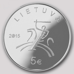 Аверс монеты Литва, 5 евро, 2015, Культура Литвы - литература