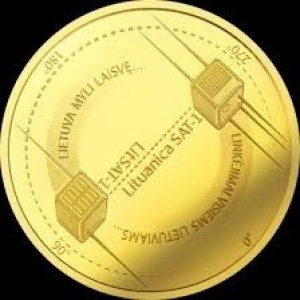 Реверс монеты Литва, 5 евро, 2018, Наука Литвы - Технические науки