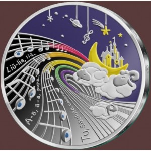 Реверс монеты Литва, 5 евро, 2025, Сказки из моего детства - Колыбельная