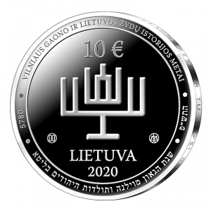 Аверс монеты Литва, 10 евро, 2020, 300 лет со дня рождения Виленского гаона - Элияху бен Шломо Залман