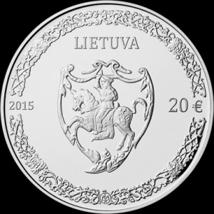 Аверс монеты Литва, 20 евро, 2015, 500 лет со дня рождения Николая Христофора Радзивилла