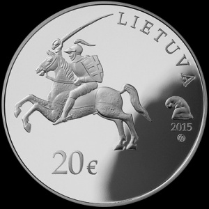 Аверс монеты Литва, 20 евро, 2015, 250 лет со дня рождения Михаила Клеофаса Огинского