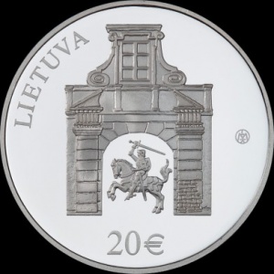 Аверс монеты Литва, 20 евро, 2017, Дворец Радзивиллов, Вильнюс