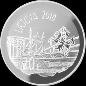Аверс монеты Литва, 20 евро, 2018, 150 лет со дня рождения Видунаса