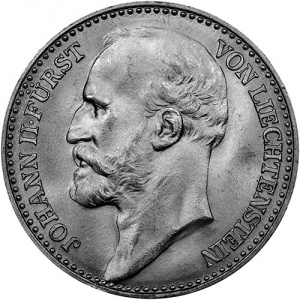Аверс монеты Лихтенштейн, 1 крона, 1900-1915