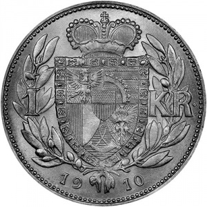 Реверс монеты Лихтенштейн, 1 крона, 1900-1915