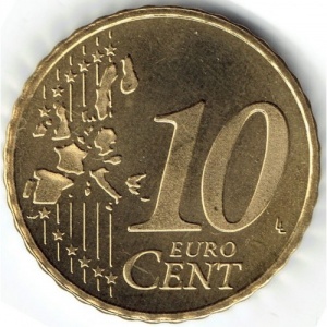 Реверс монеты Люксембург, 10 евроцентов, 2002-2006