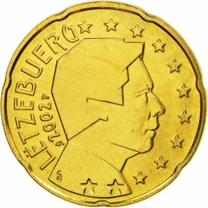Аверс монеты Люксембург, 20 евроцентов, 2002-2006