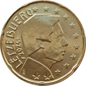 Аверс монеты Люксембург, 20 евроцентов, 2007-2025