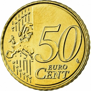 Реверс монеты Люксембург, 50 евроцентов, 2007-2025