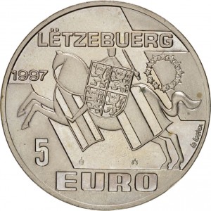 Аверс монеты Люксембург, 5 евро, 1997, Мишель Ленц