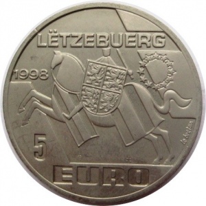 Аверс монеты Люксембург, 5 евро, 1998, Эхтернах