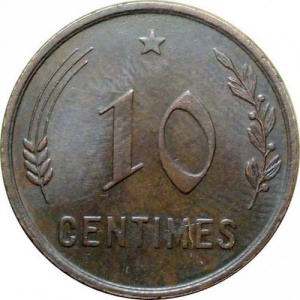 Реверс монеты Люксембург, 10 сантимов, 1930