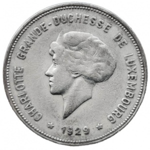 Аверс монеты Люксембург, 5 франков, 1929