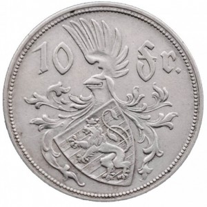 Реверс монеты Люксембург, 10 франков, 1929