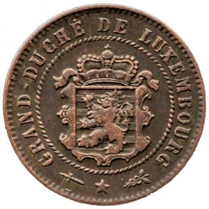 Аверс монеты Люксембург, 5 сантимов, 1854-1870
