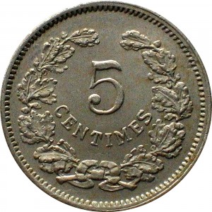 Реверс монеты Люксембург, 5 сантимов, 1901