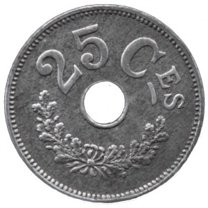 Реверс монеты Люксембург, 25 сантимов, 1916