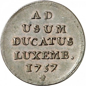 Реверс монеты Люксембург, 1 лиард, 1757