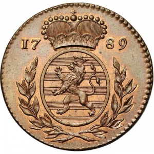 Реверс монеты Люксембург, 2 лиарда, 1789