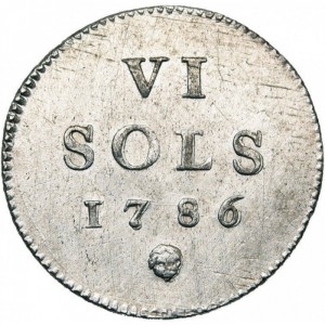 Реверс монеты Люксембург, 6 солей, 1786-1789
