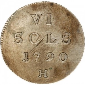 Реверс монеты Люксембург, 6 солей, 1790