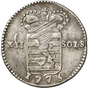 Реверс монеты Люксембург, 12 солей, 1775-1777
