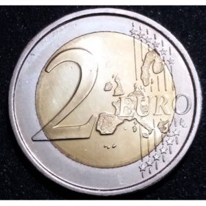 Реверс монеты Люксембург, 2 евро, 2005, 50 лет правящему монарху Анри Нассау и 100 лет со дня смерти герцога Адольфа