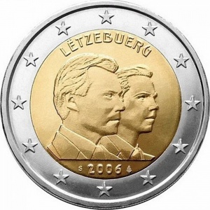 Аверс монеты Люксембург, 2 евро, 2006, 25 лет принцу Гийома