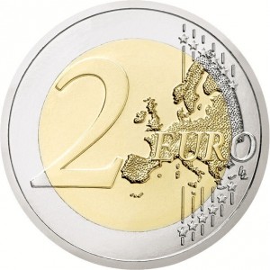 Реверс монеты Люксембург, 2 евро, 2026, 45 лет со дня рождения Гийома V