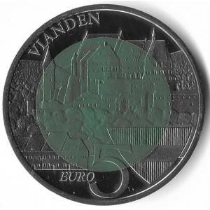 Реверс монеты Люксембург, 5 евро, 2009, Замки Люксембурга - Замок Вианден