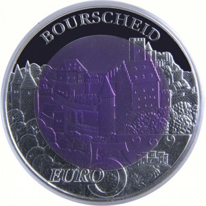 Реверс монеты Люксембург, 5 евро, 2012, Замки Люксембурга - Замок Буршайд