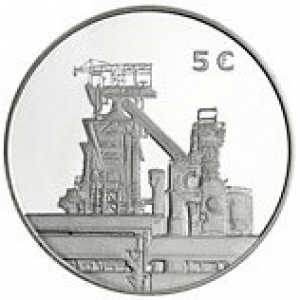 Реверс монеты Люксембург, 5 евро, 2014, Сталелитейное производство