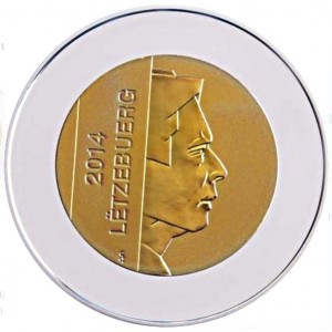 Аверс монеты Люксембург, 5 евро, 2014, Замки Люксембурга - Замок Ларошет