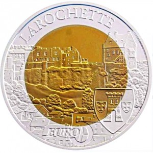 Реверс монеты Люксембург, 5 евро, 2014, Замки Люксембурга - Замок Ларошет