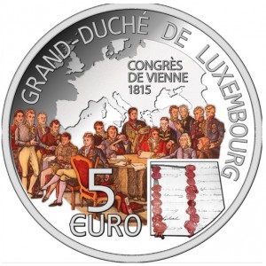 Реверс монеты Люксембург, 5 евро, 2015, 200 лет Венскому конгрессу