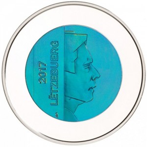 Аверс монеты Люксембург, 5 евро, 2017, Замки Люксембурга - Замок Юзельданж