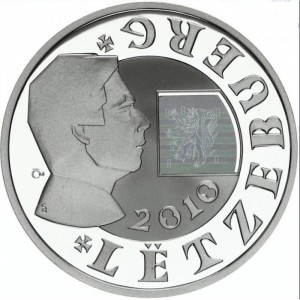 Аверс монеты Люксембург, 700 евроцентов, 2010, 700 лет со дня свадьбы Иоганна Люксембургского и Елизаветы Богемской
