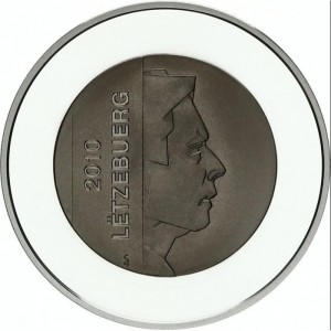 Аверс монеты Люксембург, 10 евро, 2010, 25 лет Шенгенскому соглашению